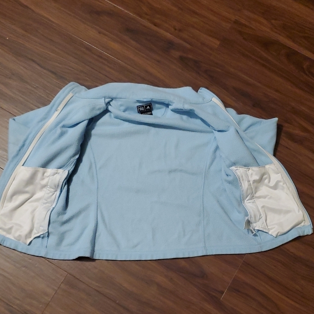 Adidas Climaproof Warm Sky Blue Fleece Jacket - Picture 4 of 7